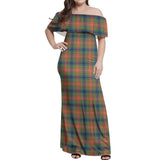 Clan Wilson Ancient Tartan Off Shoulder Long Dress VL1184