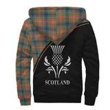 Clan Wilson Ancient Crest Tartan Sherpa Hoodie Curve Style CE25