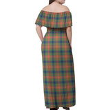 Clan Wilson Ancient Tartan Off Shoulder Long Dress VL1184