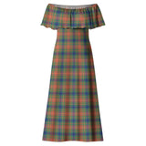 Clan Wilson Ancient Tartan Off Shoulder Long Dress VL1184