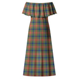 Clan Wilson Ancient Tartan Off Shoulder Long Dress VL1184