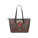 Clan Wilson Modern Crest Tartan Leather Tote Bag MT1217