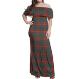 Clan Wilson Modern Tartan Off Shoulder Long Dress VL1185