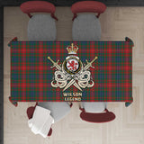 Clan Wilson Modern Tartan Tablecloth Golden Sword of Courageous Legacy BG986