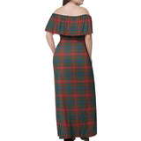 Clan Wilson Modern Tartan Off Shoulder Long Dress VL1185