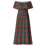 Clan Wilson Modern Tartan Off Shoulder Long Dress VL1185