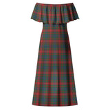 Clan Wilson Modern Tartan Off Shoulder Long Dress VL1185