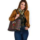 Clan Wilson Modern Crest Tartan Leather Tote Bag MT1217