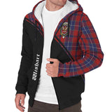 Clan Wishart Dress Crest Tartan Sherpa Hoodie Curve Style CE22