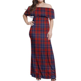 Clan Wishart Dress Tartan Off Shoulder Long Dress VL1187