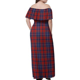 Clan Wishart Dress Tartan Off Shoulder Long Dress VL1187