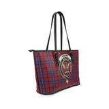 Clan Wishart Dress Crest Tartan Leather Tote Bag MT1215