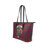 Clan Wishart Dress Crest Tartan Leather Tote Bag MT1215