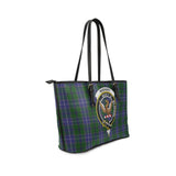 Clan Wishart Hunting Crest Tartan Leather Tote Bag MT1214