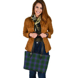 Clan Wishart Hunting Tartan Leather Tote Bag MT10