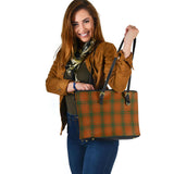 Clan Wolfe Tartan Leather Tote Bag MT9