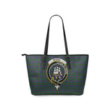 Clan Wood Crest Tartan Leather Tote Bag MT1211