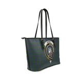 Clan Wood Crest Tartan Leather Tote Bag MT1211