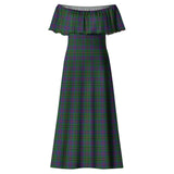 Clan Wood Tartan Off Shoulder Long Dress VL1192