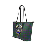 Clan Wood Crest Tartan Leather Tote Bag MT1211