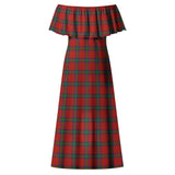 Clan Wood Dress Tartan Off Shoulder Long Dress VL1190