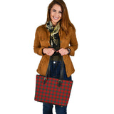 Clan Wood Dress Tartan Leather Tote Bag MT8