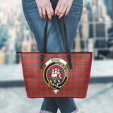 Clan Wood Dress Crest Tartan Leather Tote Bag MT1213