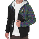 Clan Wood Modern Crest Tartan Sherpa Hoodie Curve Style CE19