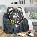 Clan Wood Modern Crest Tartan Blanket UC981