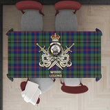 Clan Wood Modern Tartan Tablecloth Golden Sword of Courageous Legacy BG991