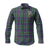 Clan Wood Modern Crest Tartan Long Sleeve Shirt PC21