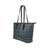 Clan Wood Modern Tartan Leather Tote Bag MT7