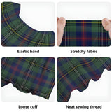 Clan Wood Modern Tartan Off Shoulder Long Dress VL1191