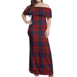 Clan Wotherspoon Tartan Off Shoulder Long Dress VL1193