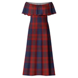 Clan Wotherspoon Tartan Off Shoulder Long Dress VL1193