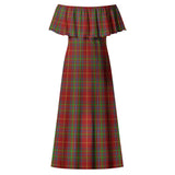 Clan Wren Tartan Off Shoulder Long Dress VL1194