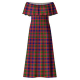 Clan Wright Tartan Off Shoulder Long Dress VL1195