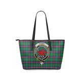 Clan Young Modern Crest Tartan Leather Tote Bag MT1210