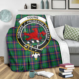 Clan Young Modern Crest Tartan Blanket UC983