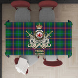 Clan Young Modern Tartan Tablecloth Golden Sword of Courageous Legacy BG993