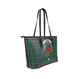 Clan Young Modern Crest Tartan Leather Tote Bag MT1210