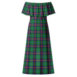 Clan Young Modern Tartan Off Shoulder Long Dress VL1196