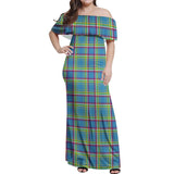 Clan Yukon Territory Canada Tartan Off Shoulder Long Dress VL1197